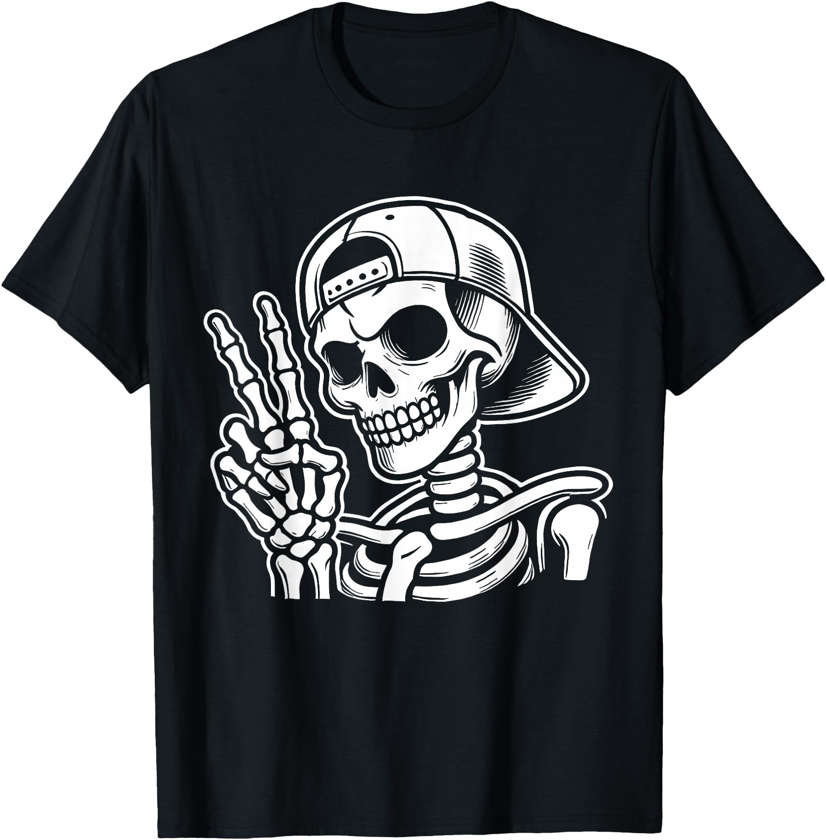 Skeleton Hand Peace Sign Retro Halloween Skeleton Hand Sign