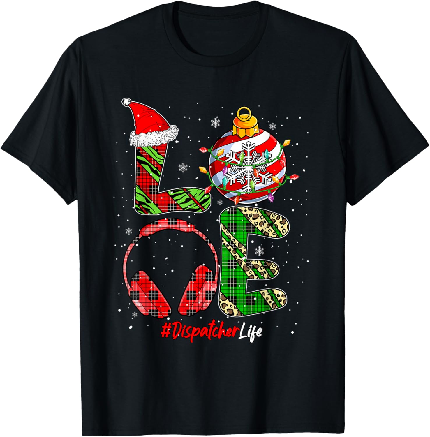 LOVE Dispatcher Job Christmas Leopard Colorful Costume Team