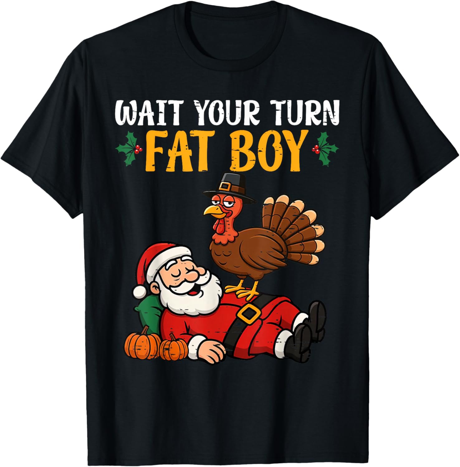 Funny Thanksgiving Christmas Turkey vs Santa Men Women Kids