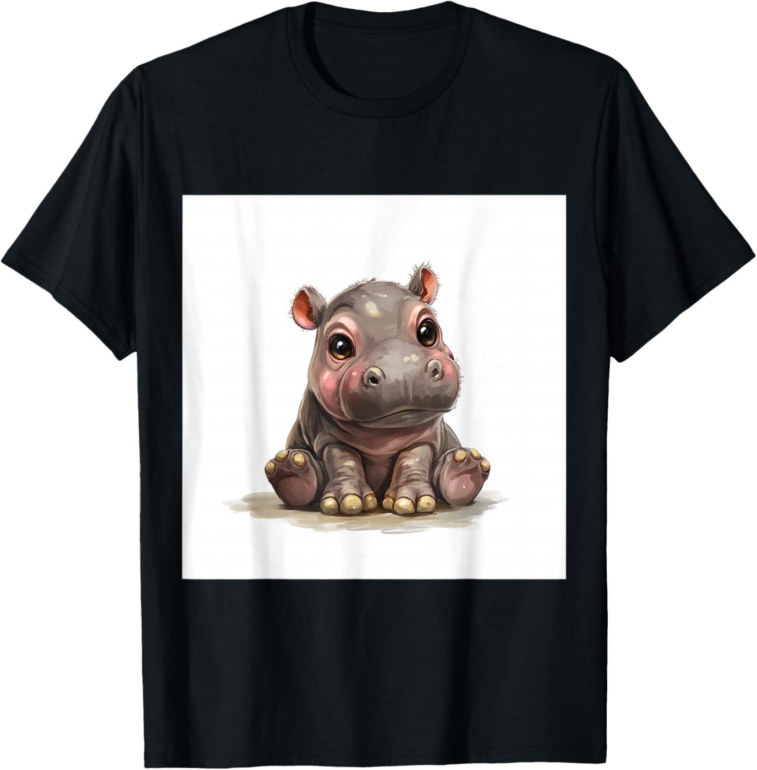 Cute Cartoon Hippo Chibi Style Cute Baby Hippo