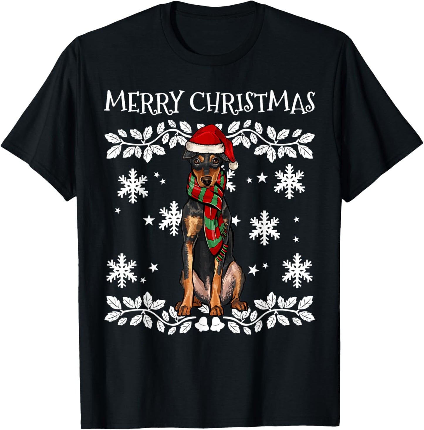 Merry Christmas Ornament German Pinscher Xmas Santa
