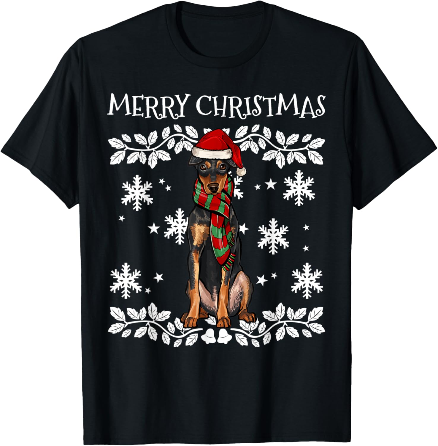 Merry Christmas Ornament German Pinscher Xmas Santa