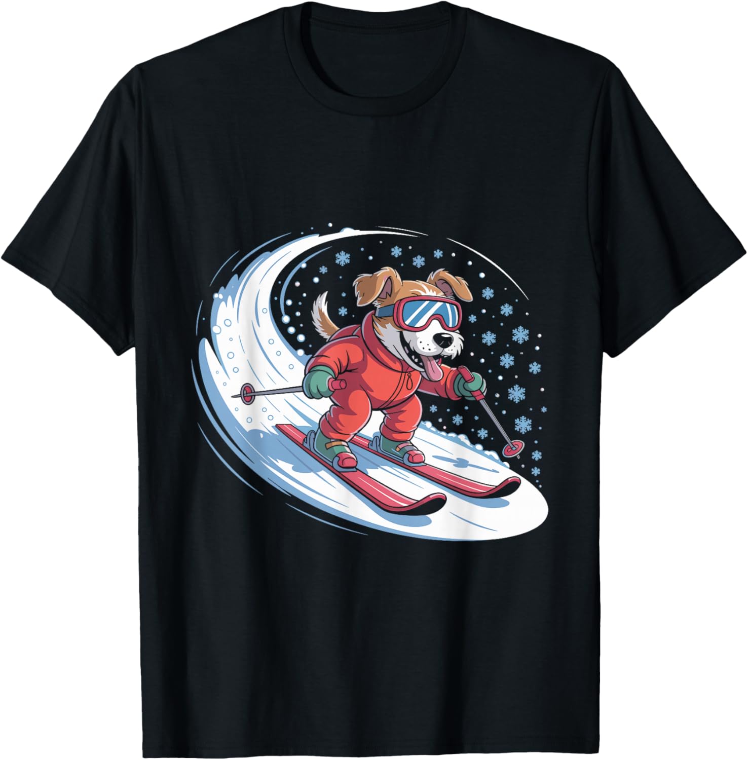 Snow Dog Skiing Puppy Cute Winter Sports Funny Ski Meme Dog