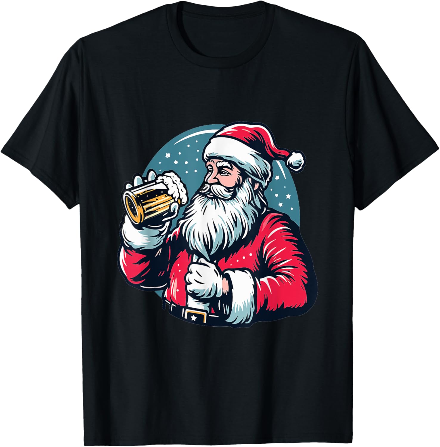 Funny Christmas Santa Claus Drinking Beer Men Women Xmas
