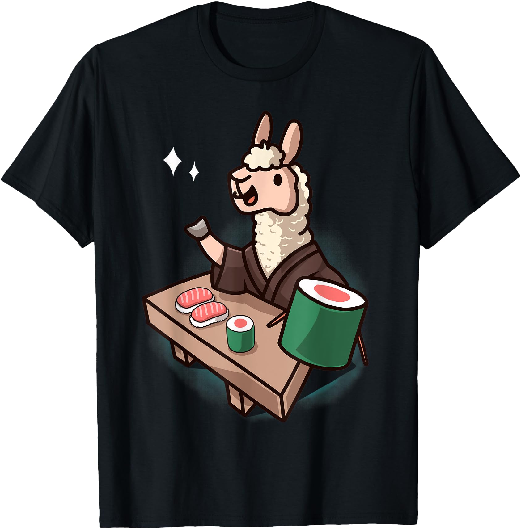 Sushi Llama Chef Cartoon Animal Japanese Food Sushi Alpaca