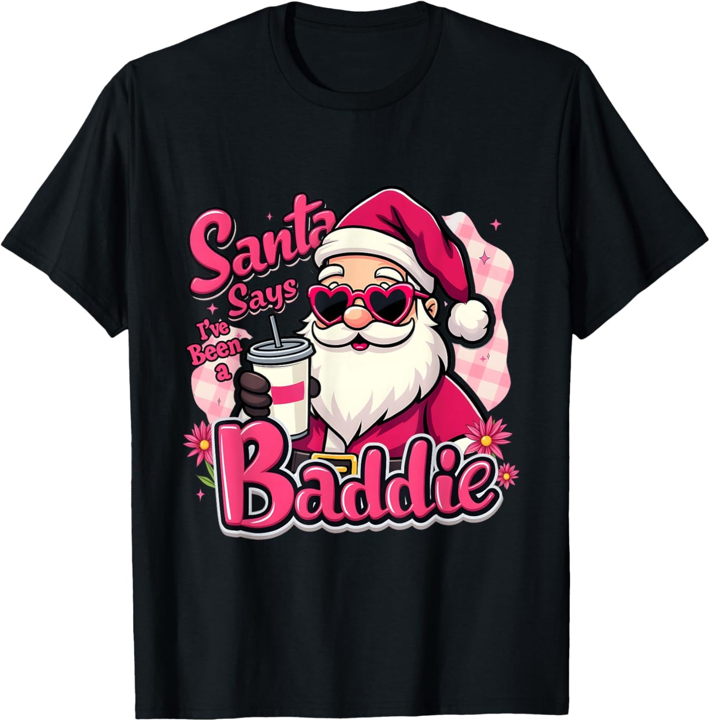 Santa Says I've Been A Baddie Groovy Santa Matching Xmas