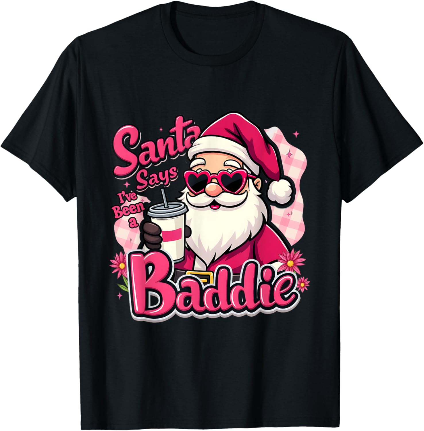 Santa Says I've Been A Baddie Groovy Santa Matching Xmas