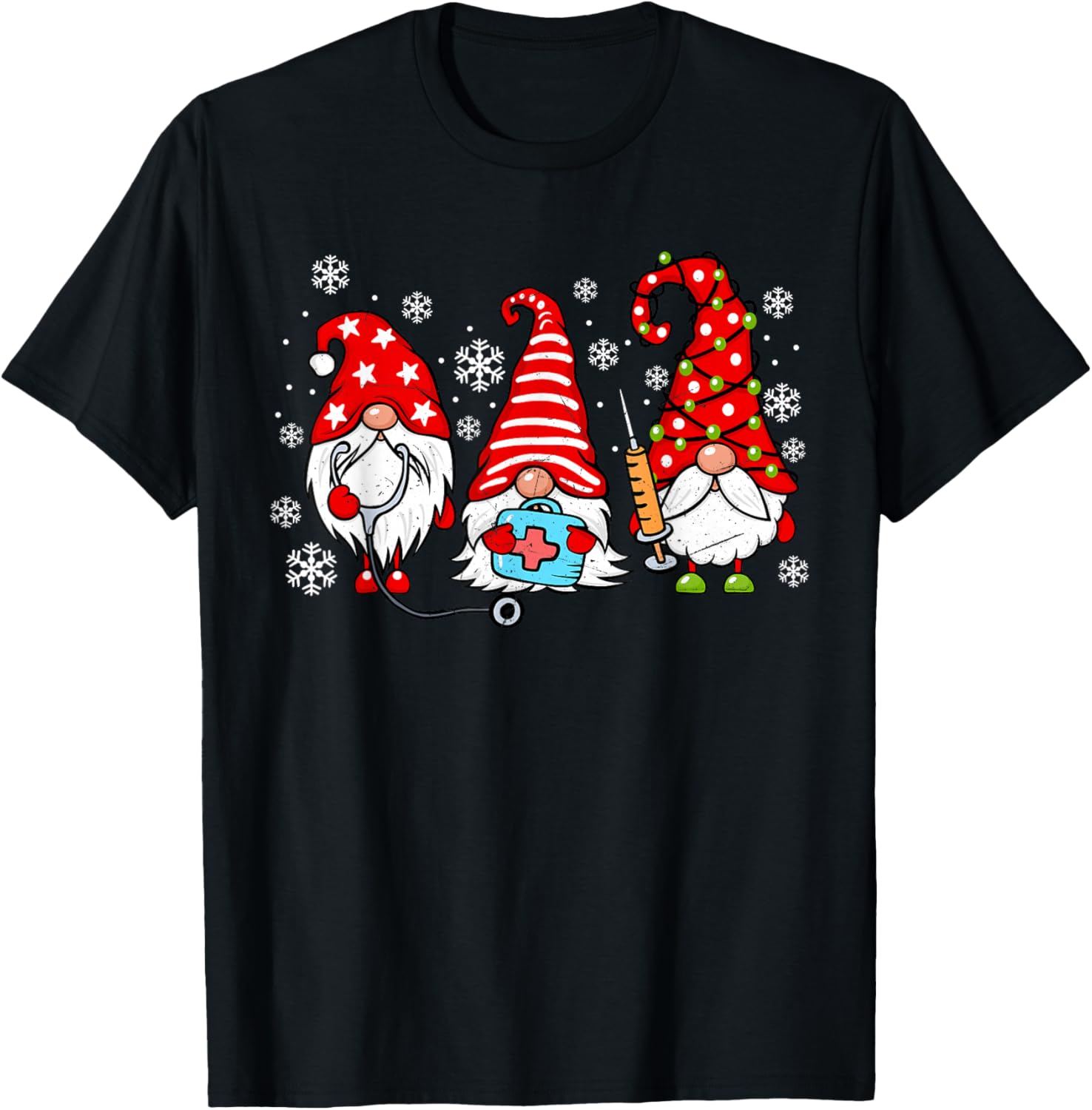 Nurse Christmas Gnomes Xmas Scrub Top ER Rn Nursing Gnomies