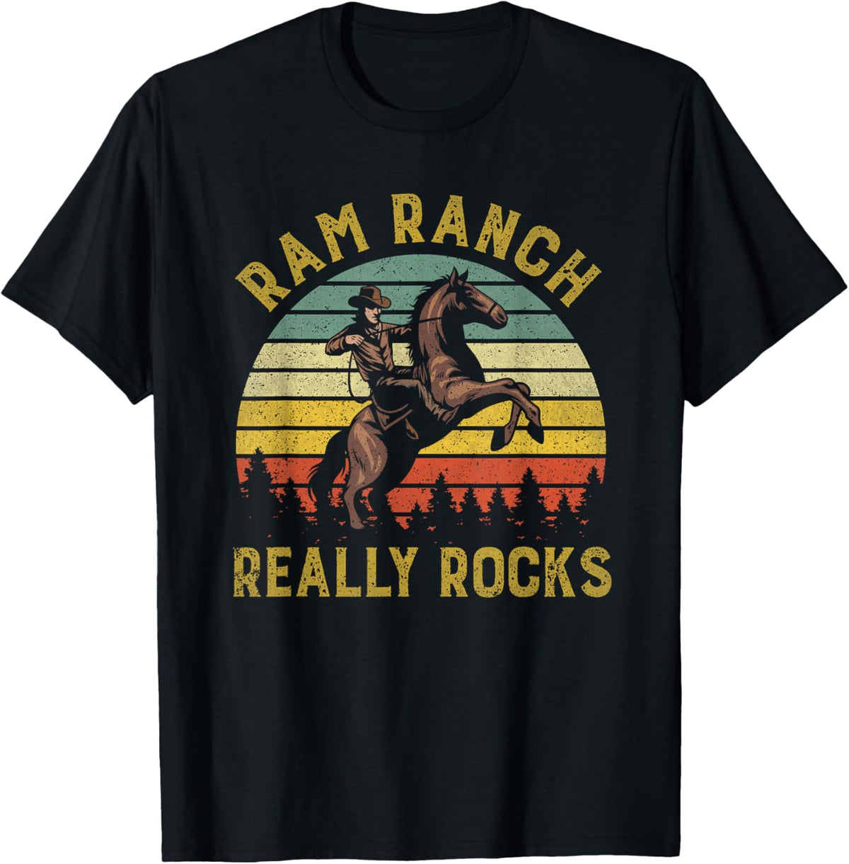 Ram Ranch Rocks Ram Ranch Really Rocks Vintage Western Cowboy Country Lover T-Shirt ...