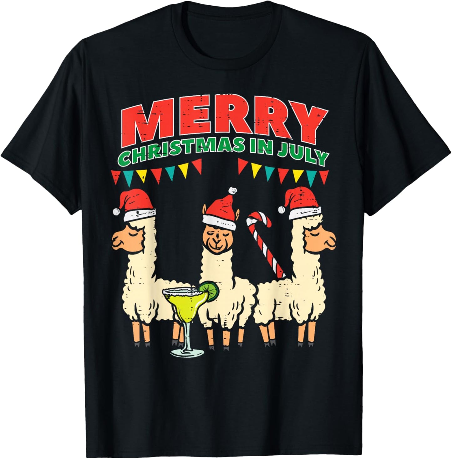 3 Llamas Merry Christmas In July Funny Summer Xmas Alpaca