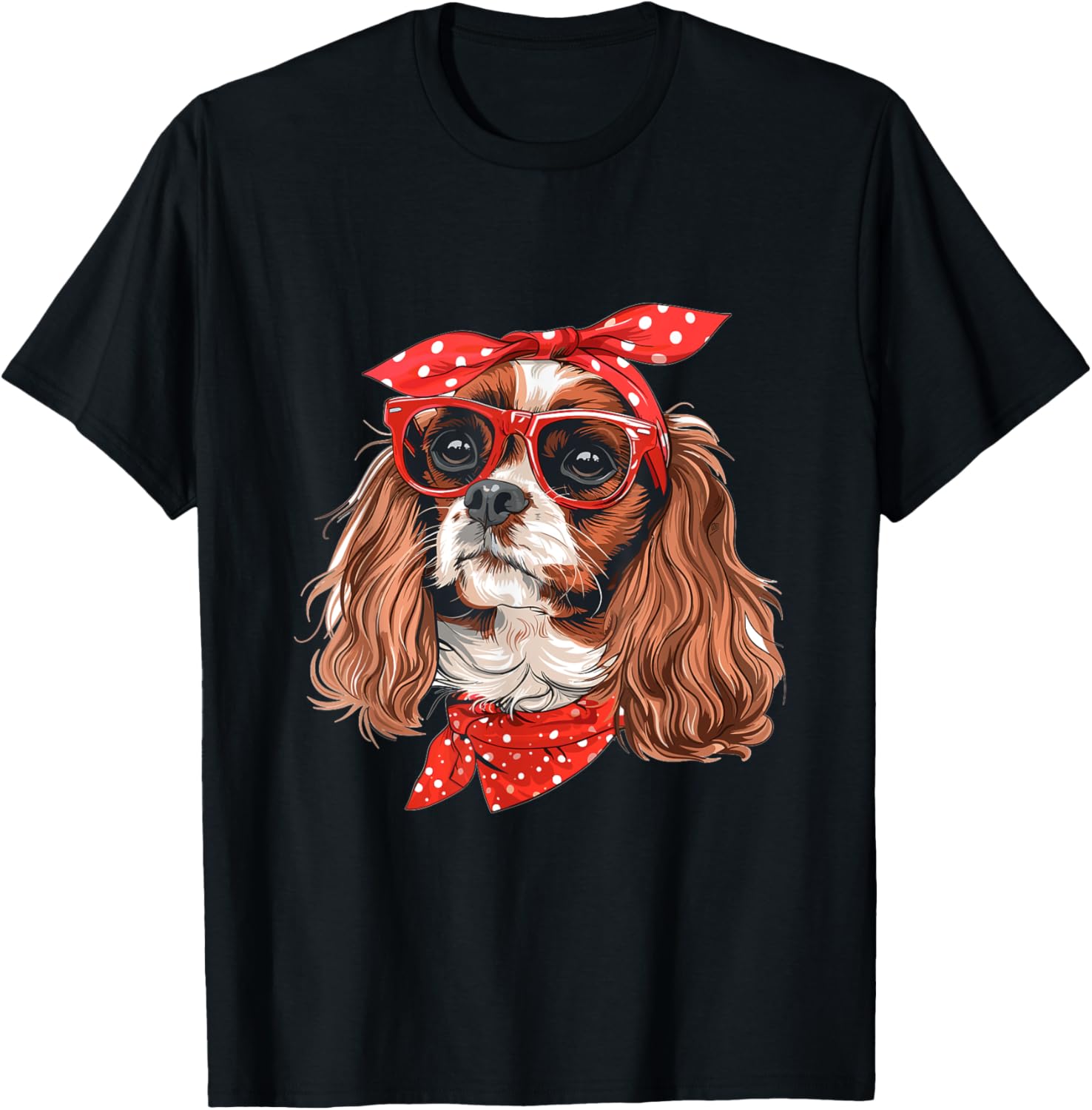 Cavalier King Charles Spaniel Mom Bandana Dog Breed Graphic T-Shirt