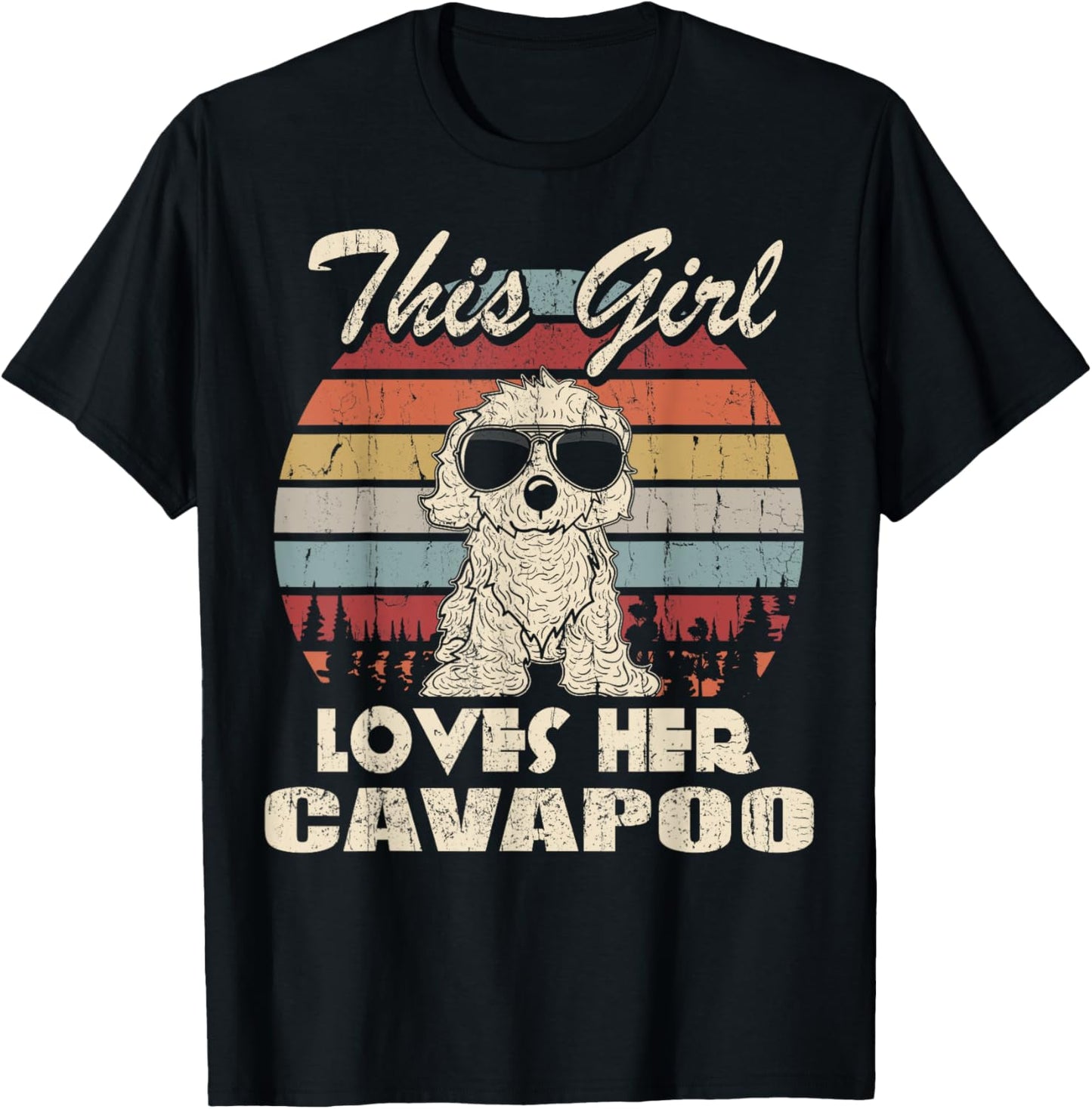Cavapoo Girl Cool Vintage Retro for Dog Mom T-Shirt