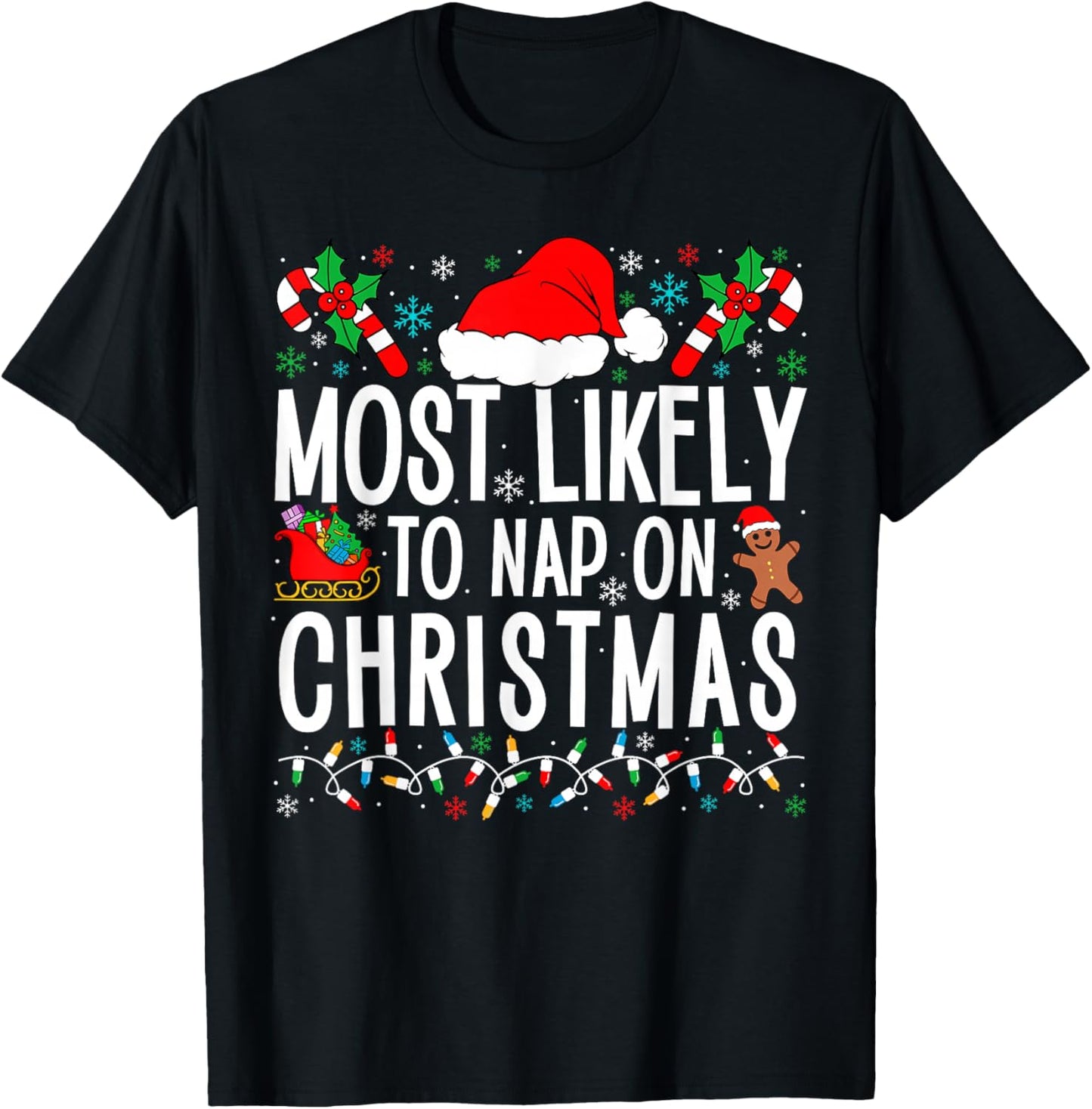 Most Likely To Nap On Christmas Funny Matching Family Xmas