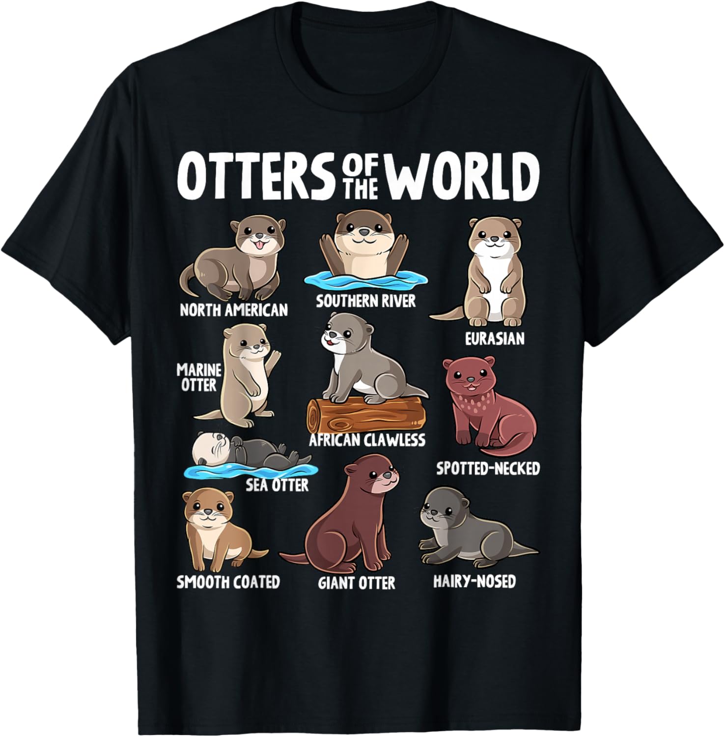 Otters of The World Sea Animal Cute Chibi Otter Lover