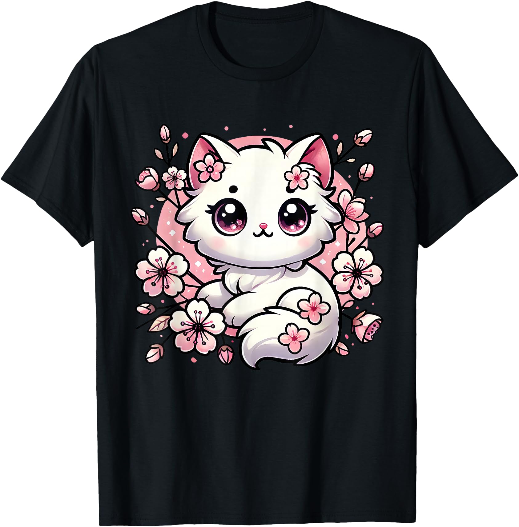 Cute Kawaii Cat Cherry Blossoms Kitten Lover Gift Women Girl