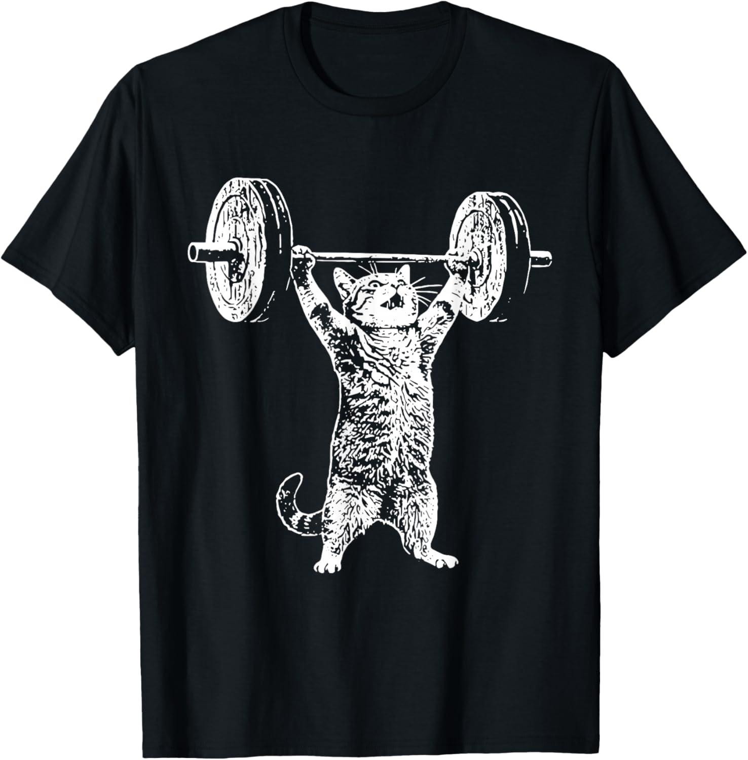 Vintage Retro Weight Lifting Gym Cat Deadlift Funny