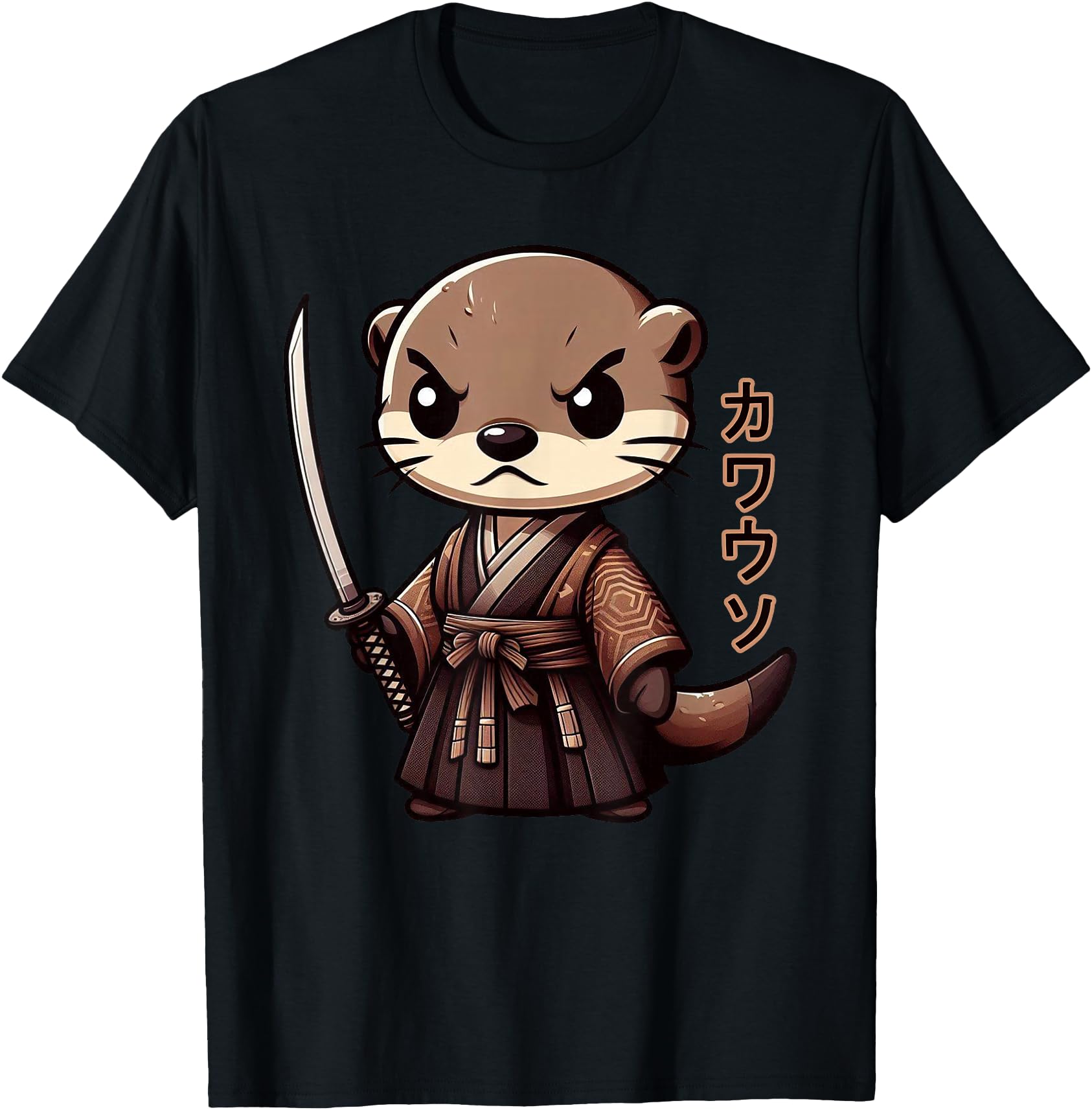 Japanese Samurai Otter Kawaii Art Otaku Japanese Ninja Kanji