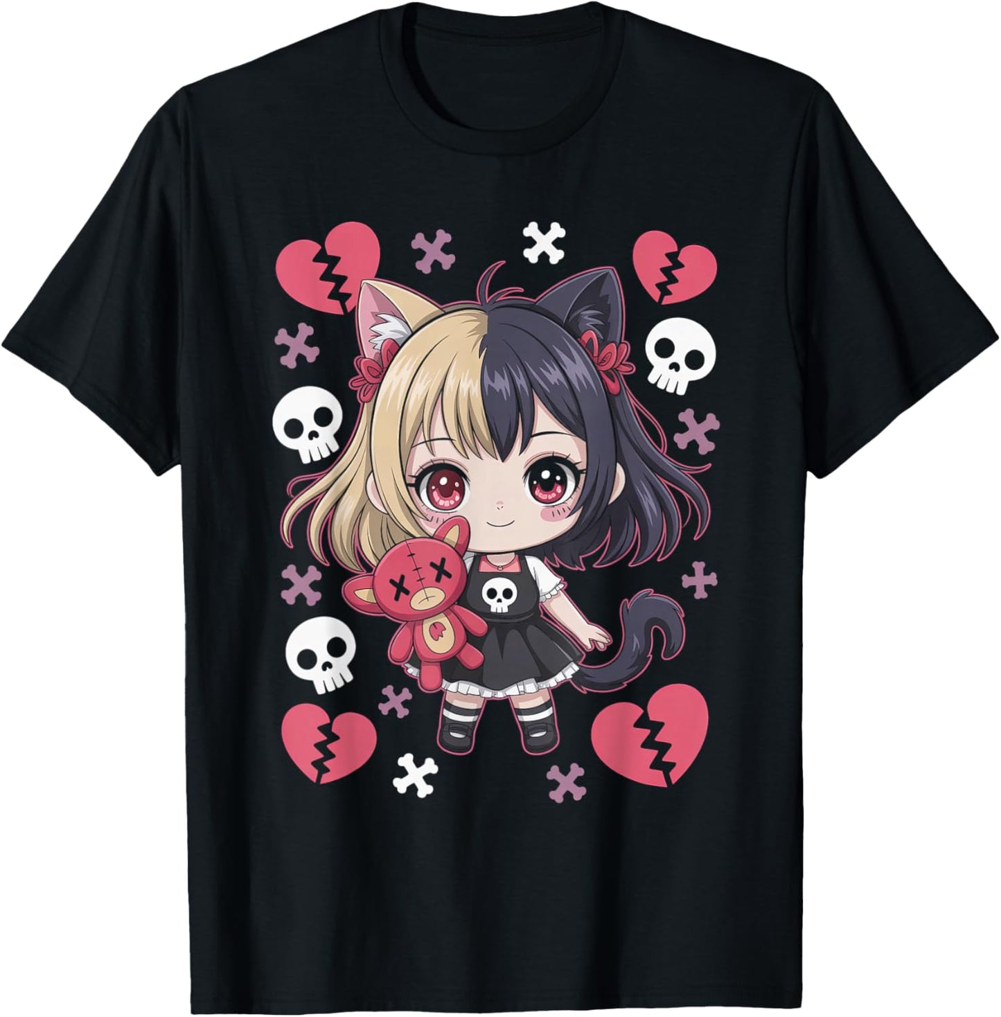 Goth Emo Girl with Teddybear Gothic Chibi Anime Girlie