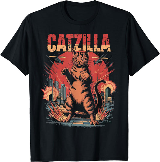 Catzilla Cat Funny Kitten Lover Japanese Art Men Women