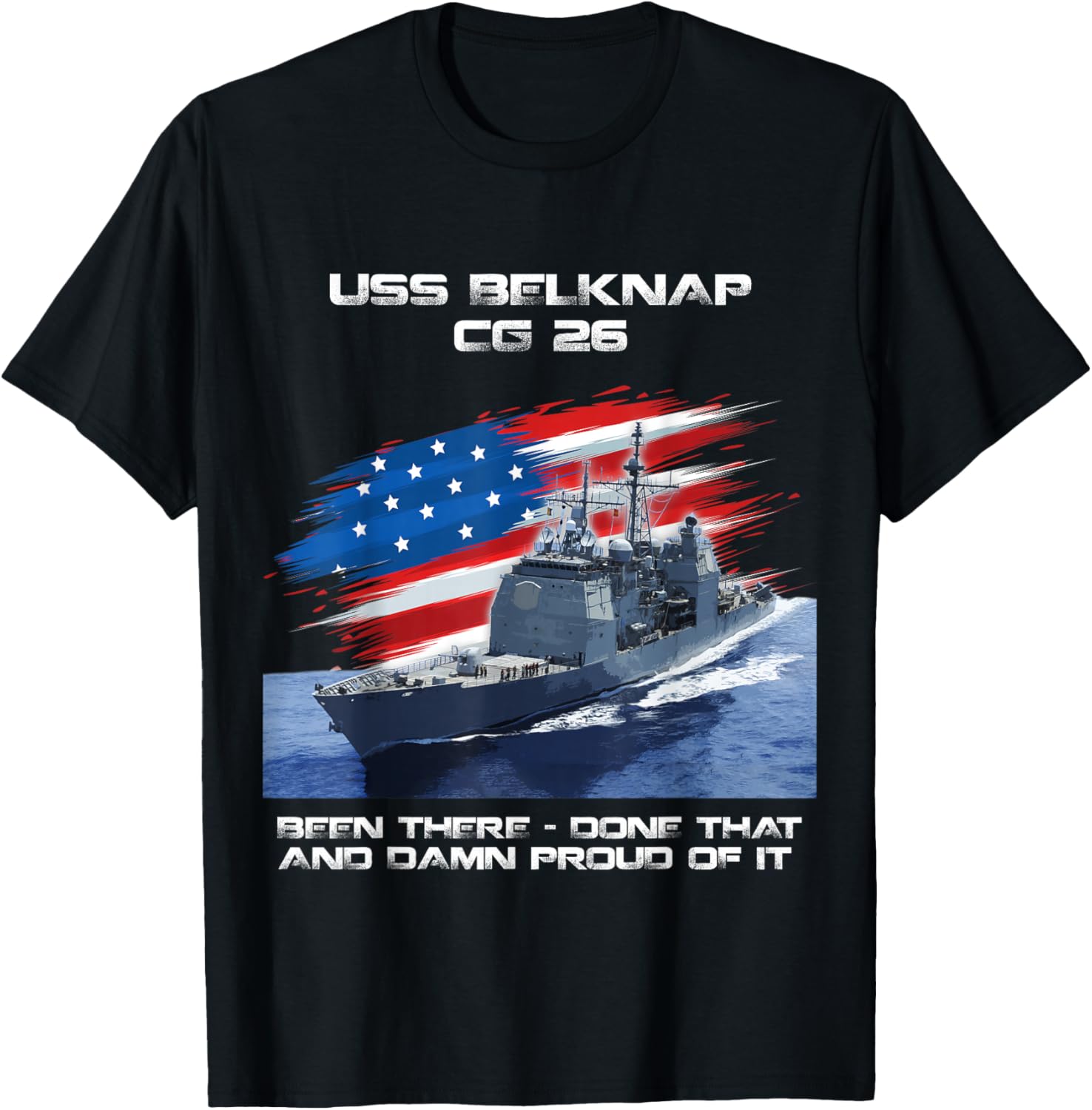 USS Belknap CG-26 Class Cruiser American Flag Veteran Xmas