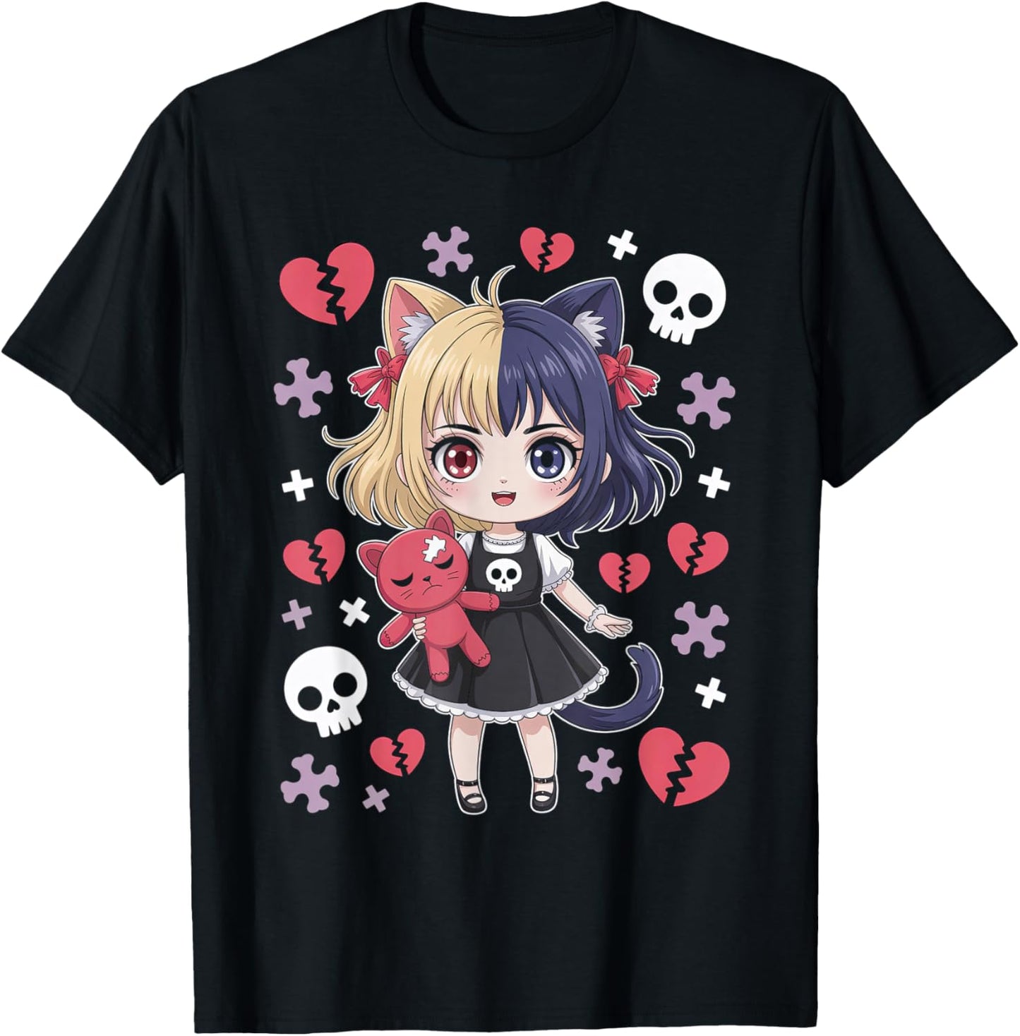 Goth Emo Girl with Teddybear Gothic Chibi Anime Girlie