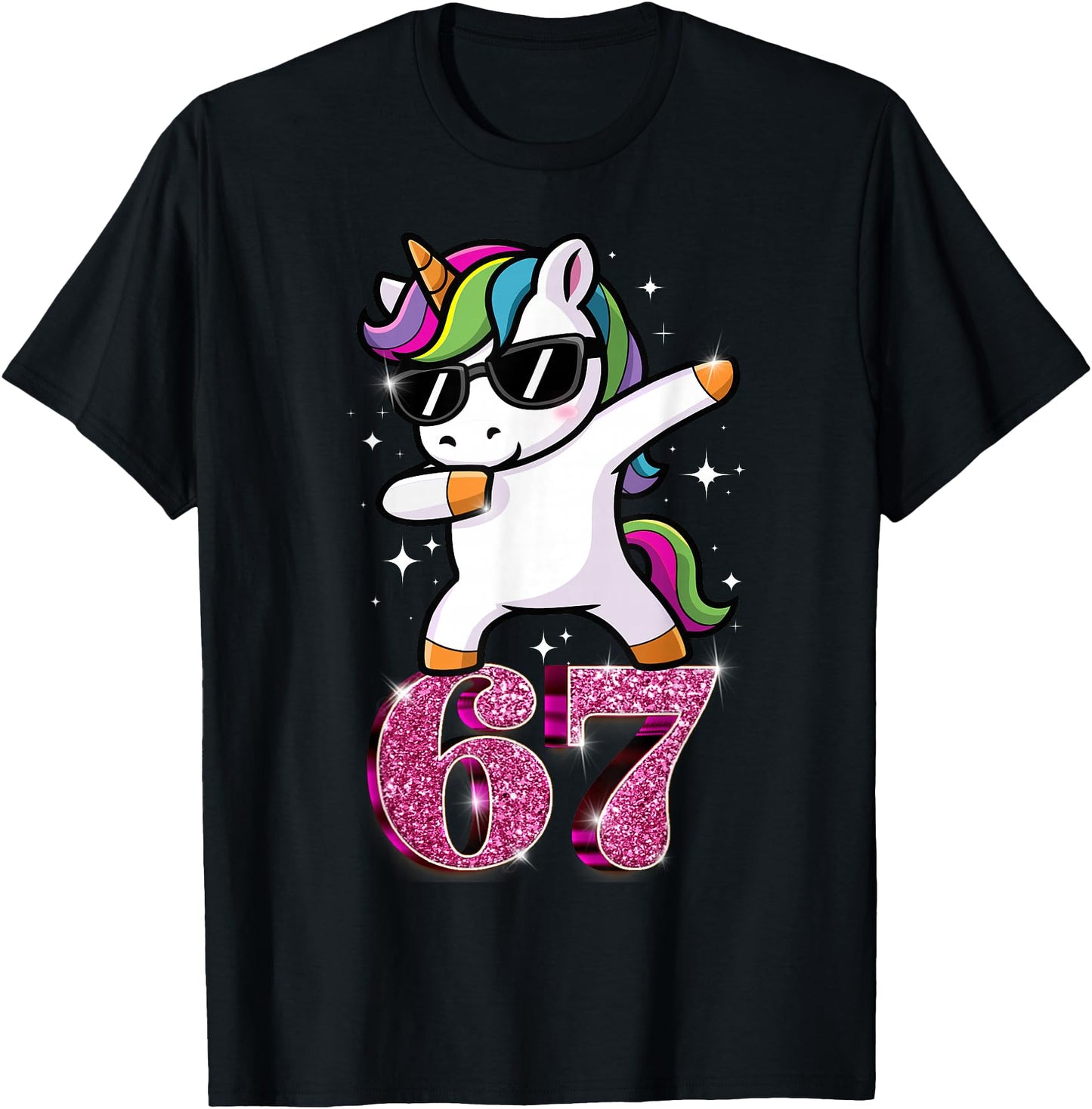 Funny Girls Pink 67 Unicorn Six Seven Meme Brainrot