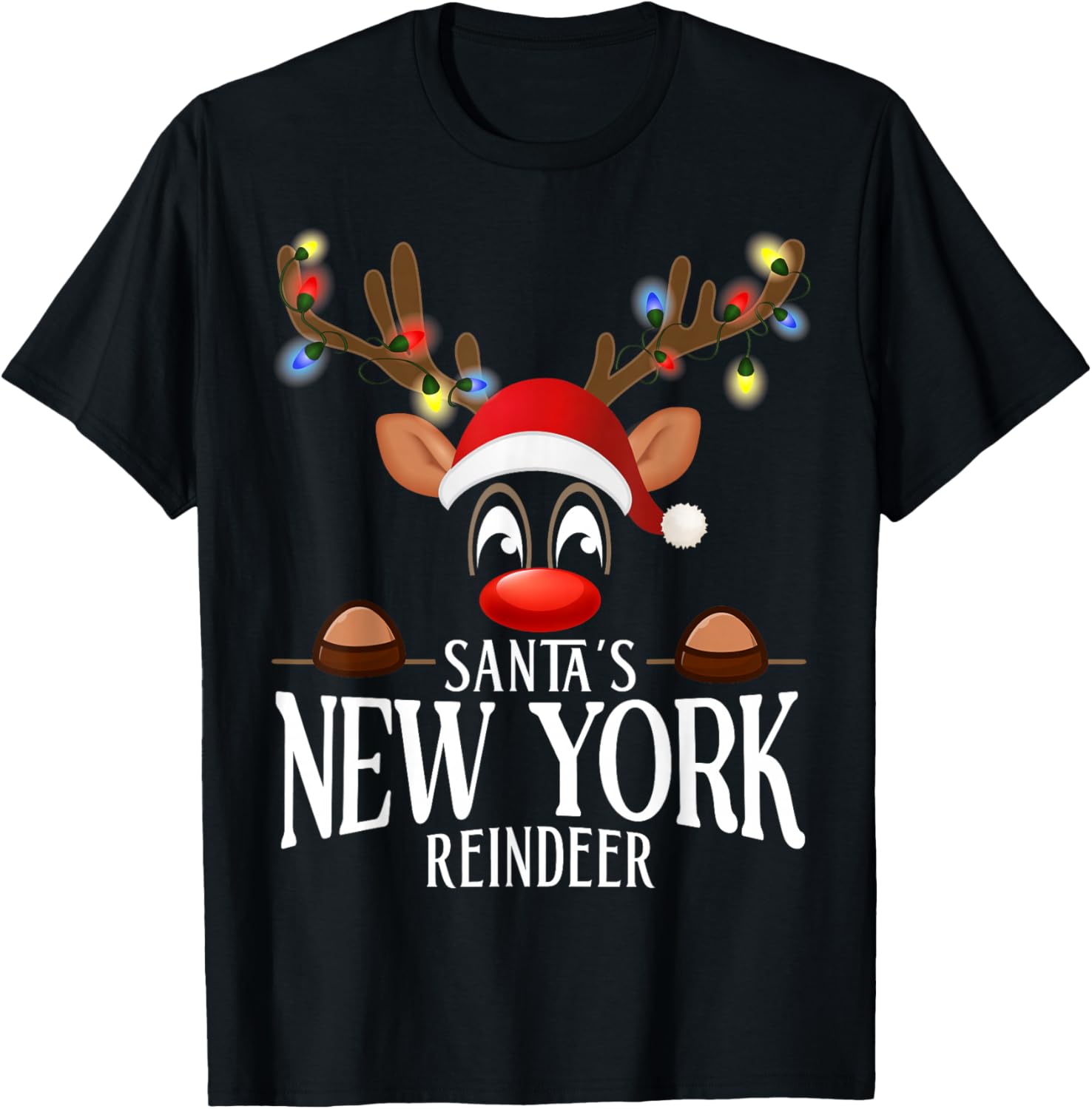 Santa's New york Reindeer Funny XMas Matching PJS