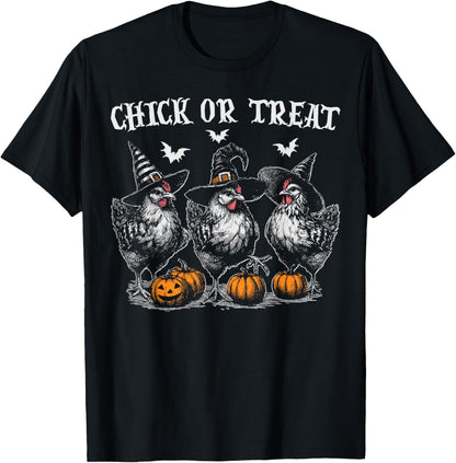 Chick Or Treat Halloween Chicken Witches Spooky Season T-Shirt