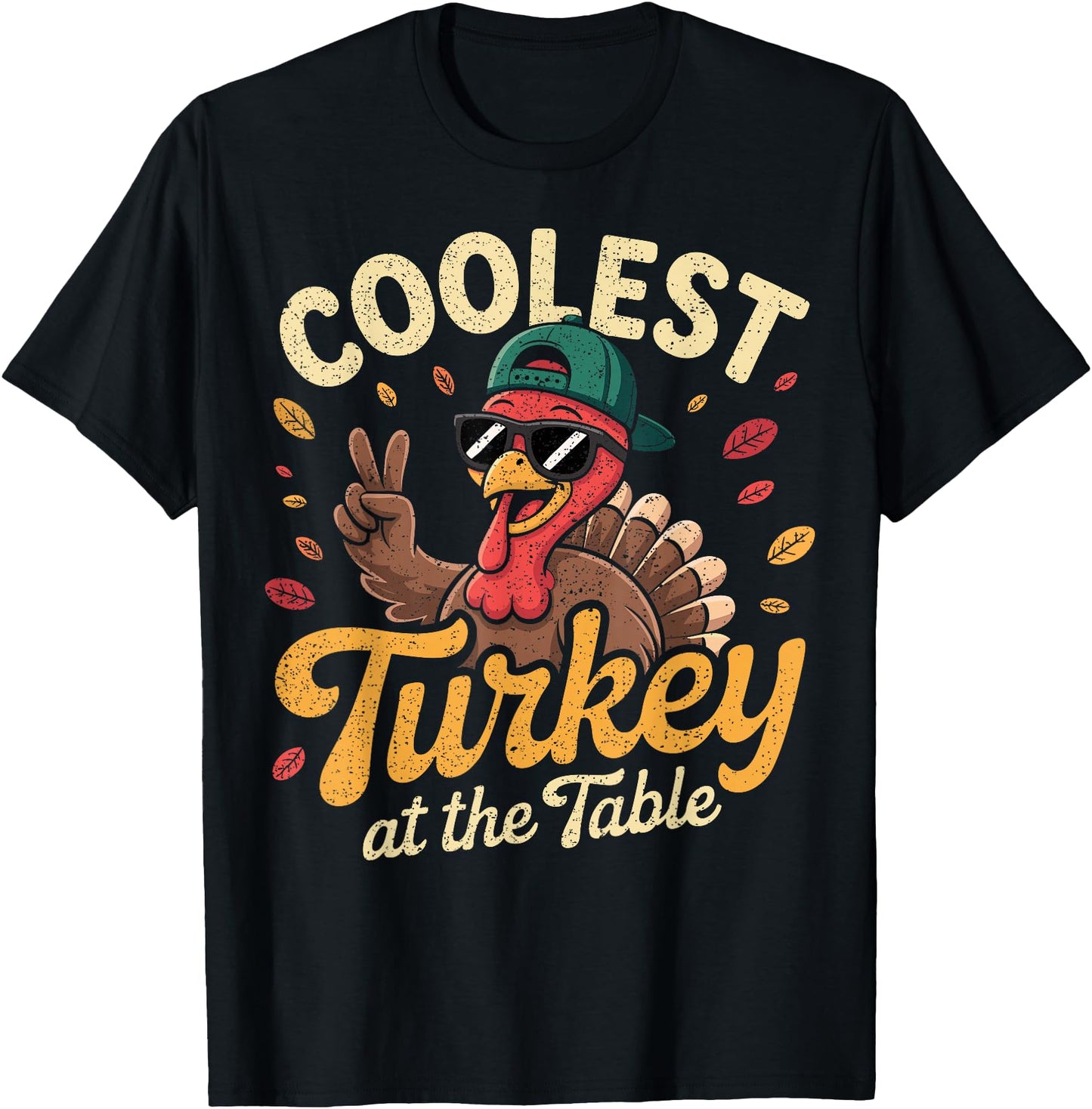 Thanksgiving Coolest Turkey at Table Boys Toddler Youth