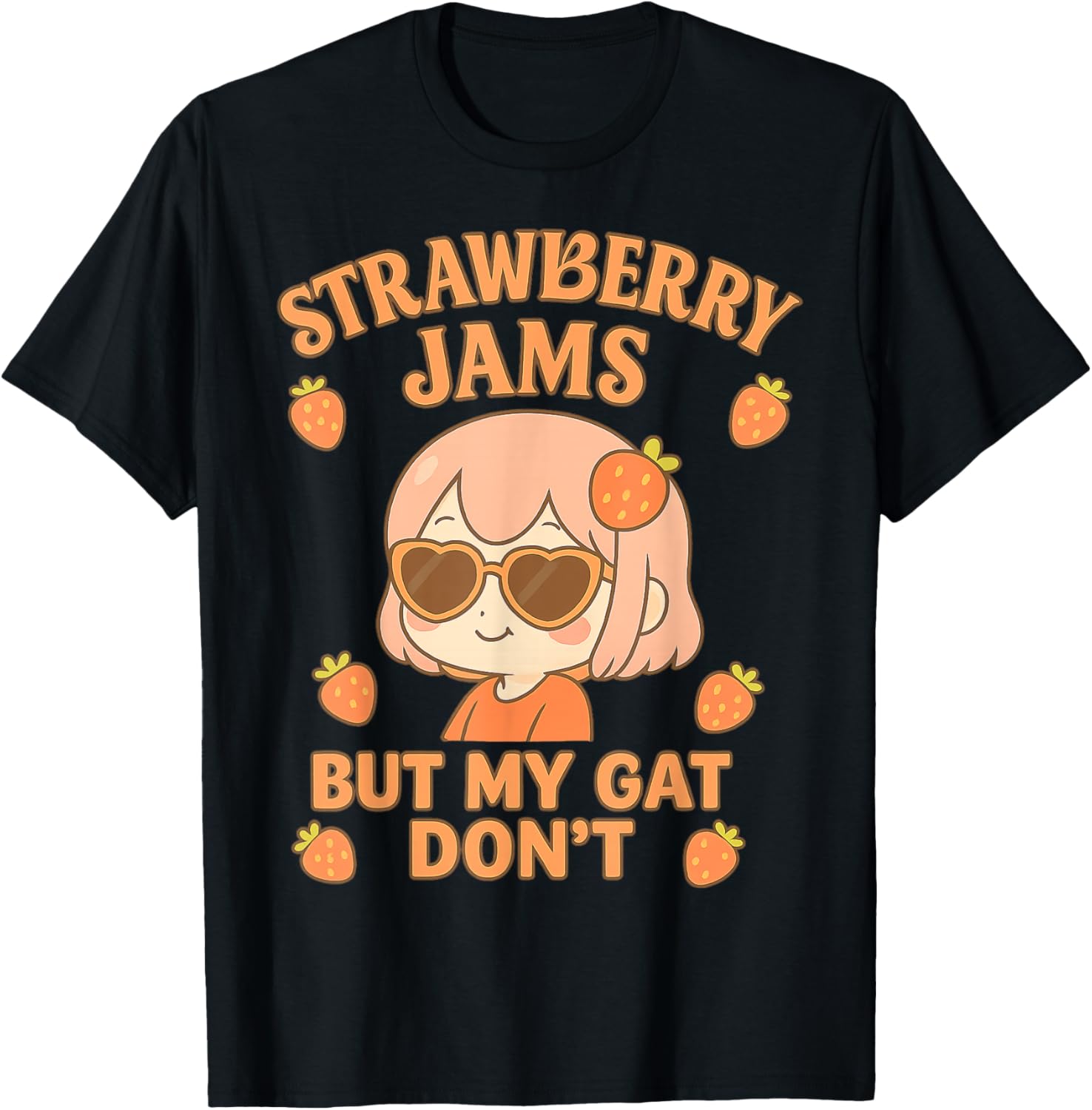 Strawberry Jams But My Gat Don\u2019t Kawaii Chibi Girl