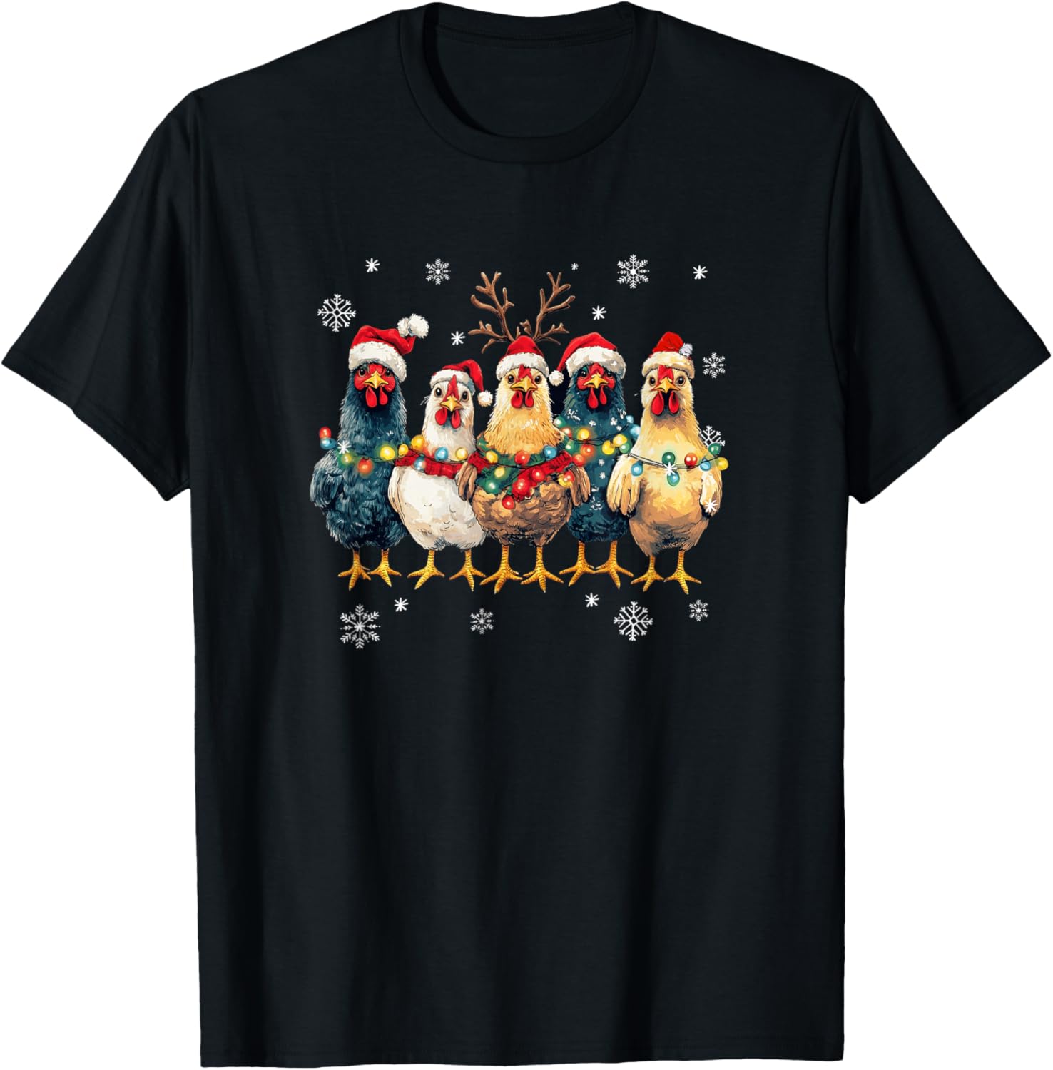 Funny Chicken Christmas Lights Farm Animal Cute Xmas Holiday