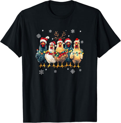 Funny Chicken Christmas Lights Farm Animal Cute Xmas Holiday