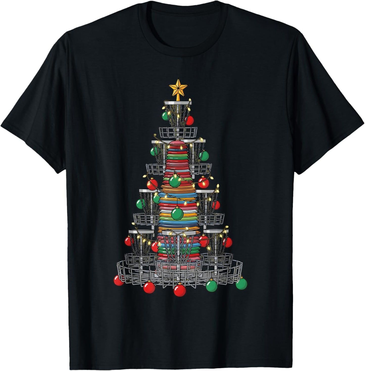 Disc Golf Christmas Tree Xmas Funny Golfer Graphic Men Women