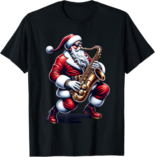 American Santa Playing Saxophone Xmas Jazz Christmas Musical