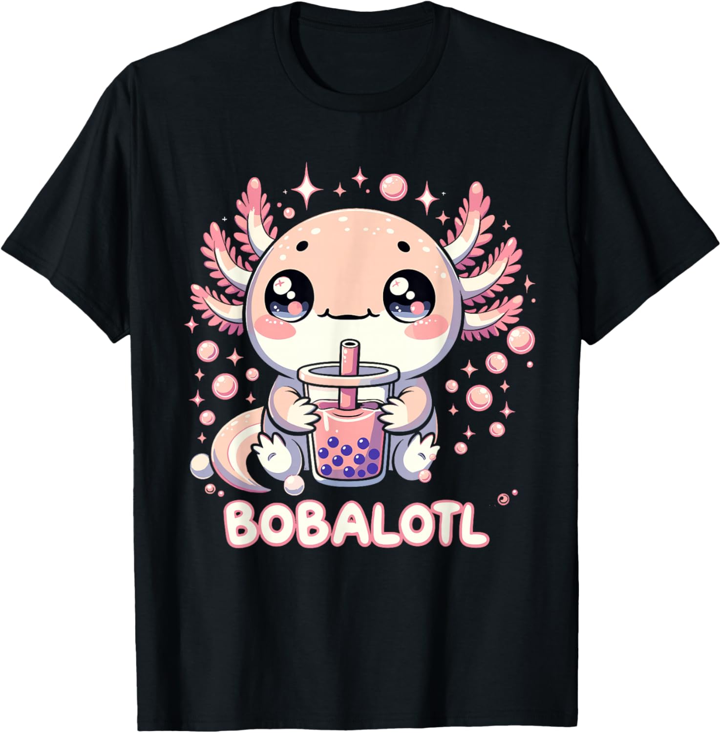 Axolotl Boba Tea Kawaii Anime Cute Kids Teen Girls