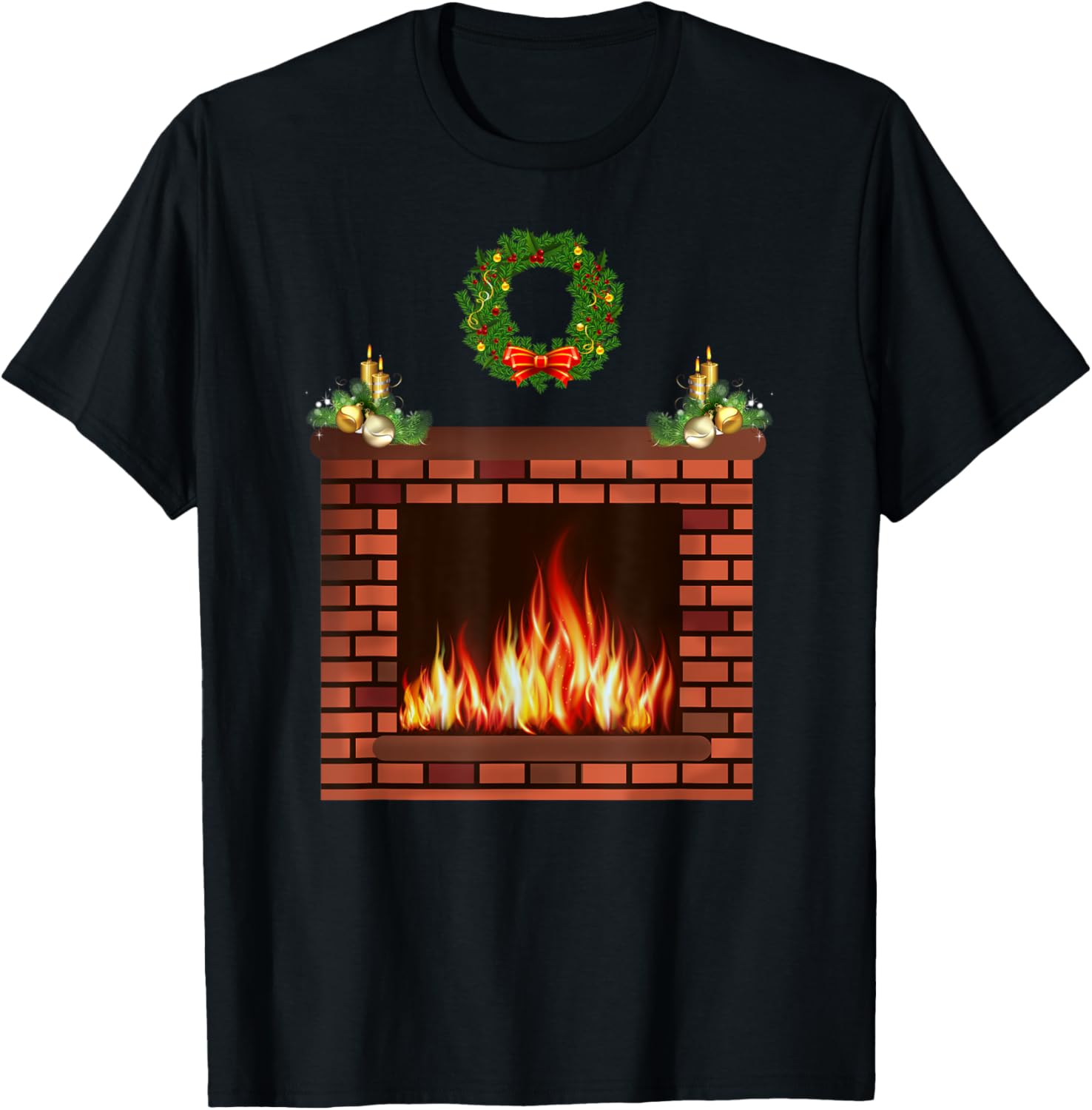 Funny novelty cool xmas gifts ugly style fireplace shirt