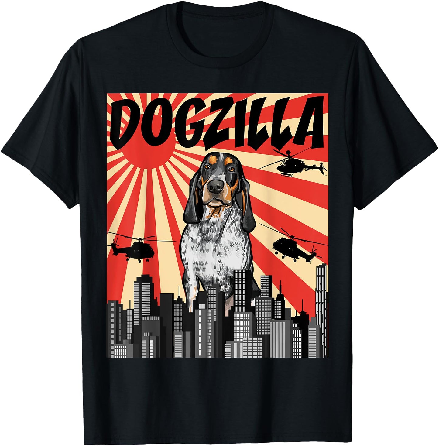 Funny Retro Japanese Dogzilla Bluetick Coonhound