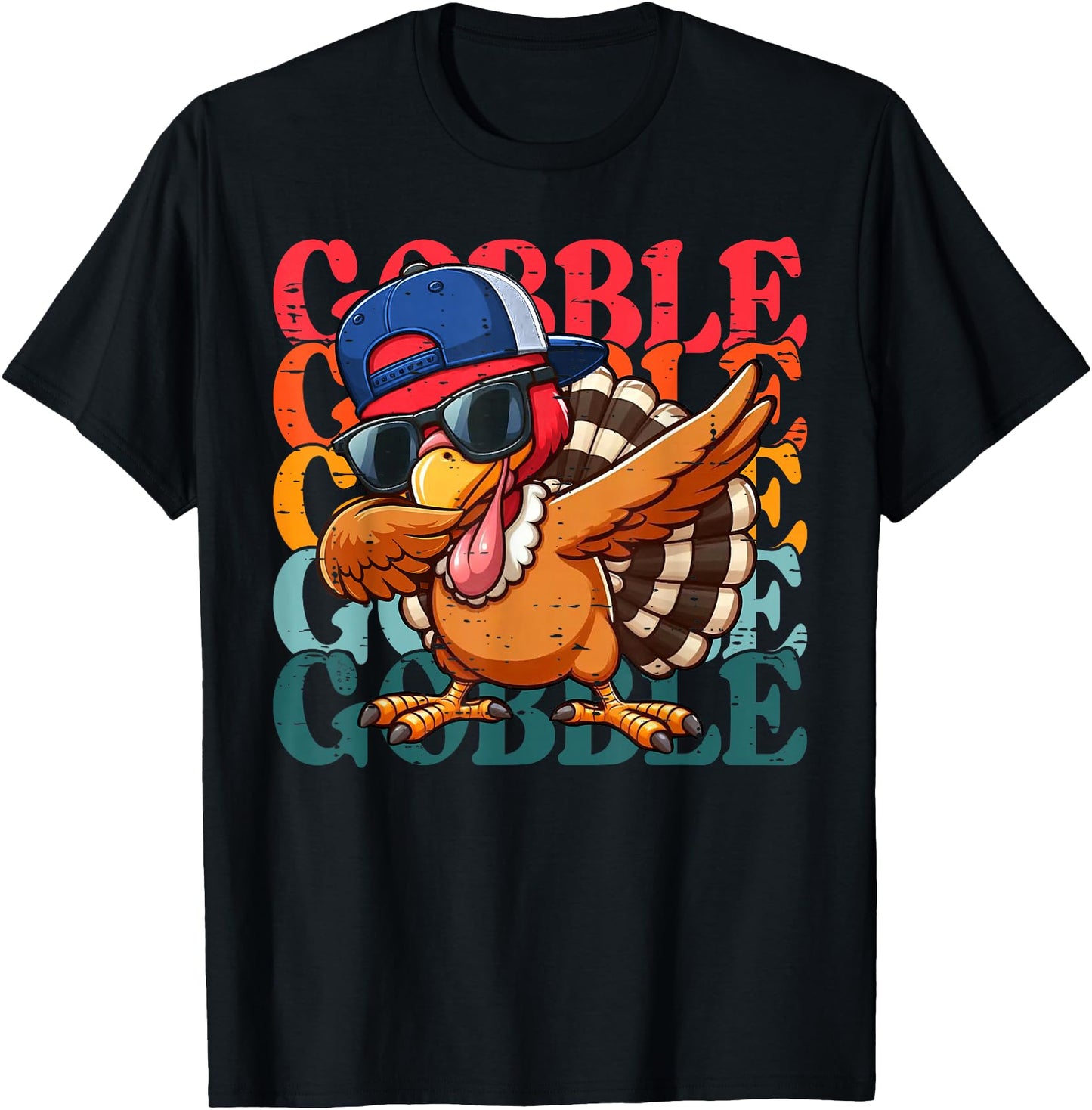 Thanksgiving Shirts Boys Toddler Funny Turkey Dabbing Gobble