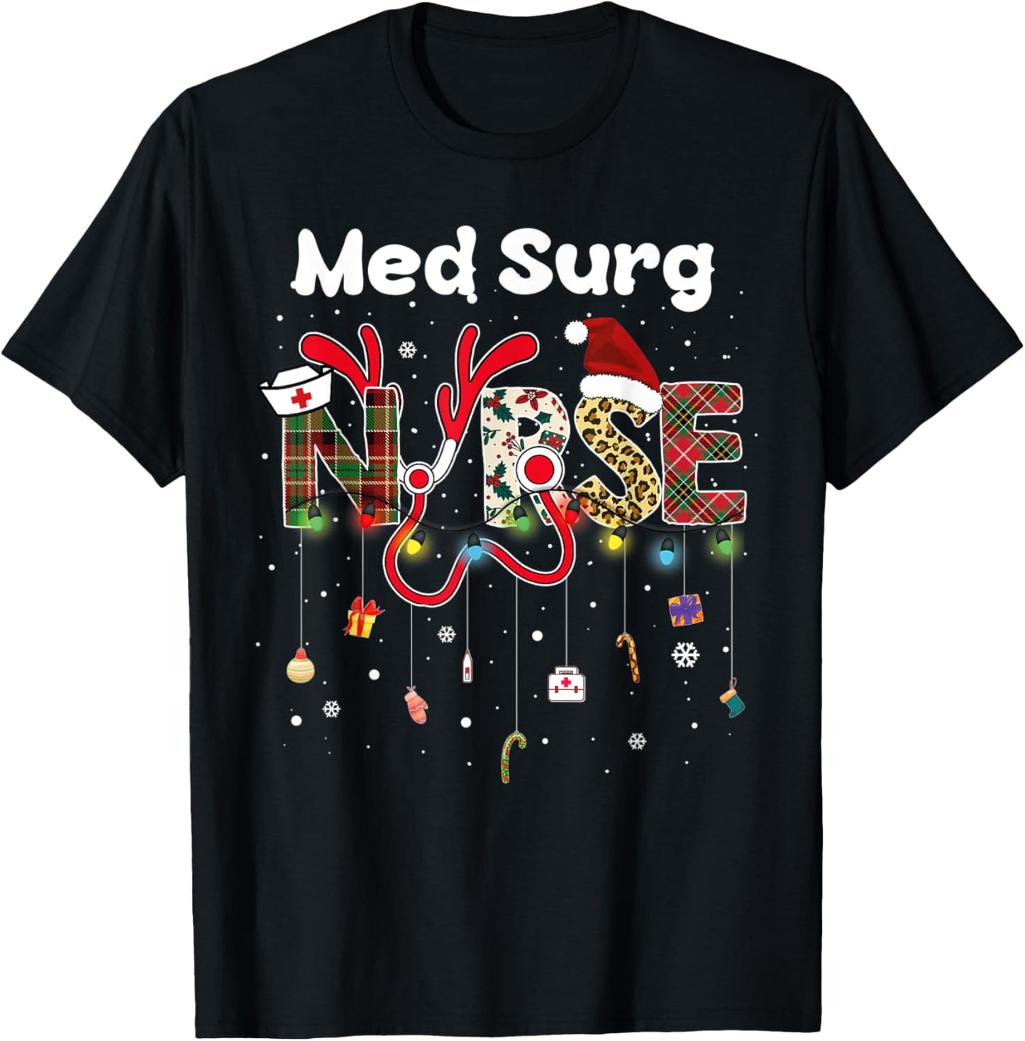 Med Surg Nurse christmas santa hat nursing X-Mas Pajama