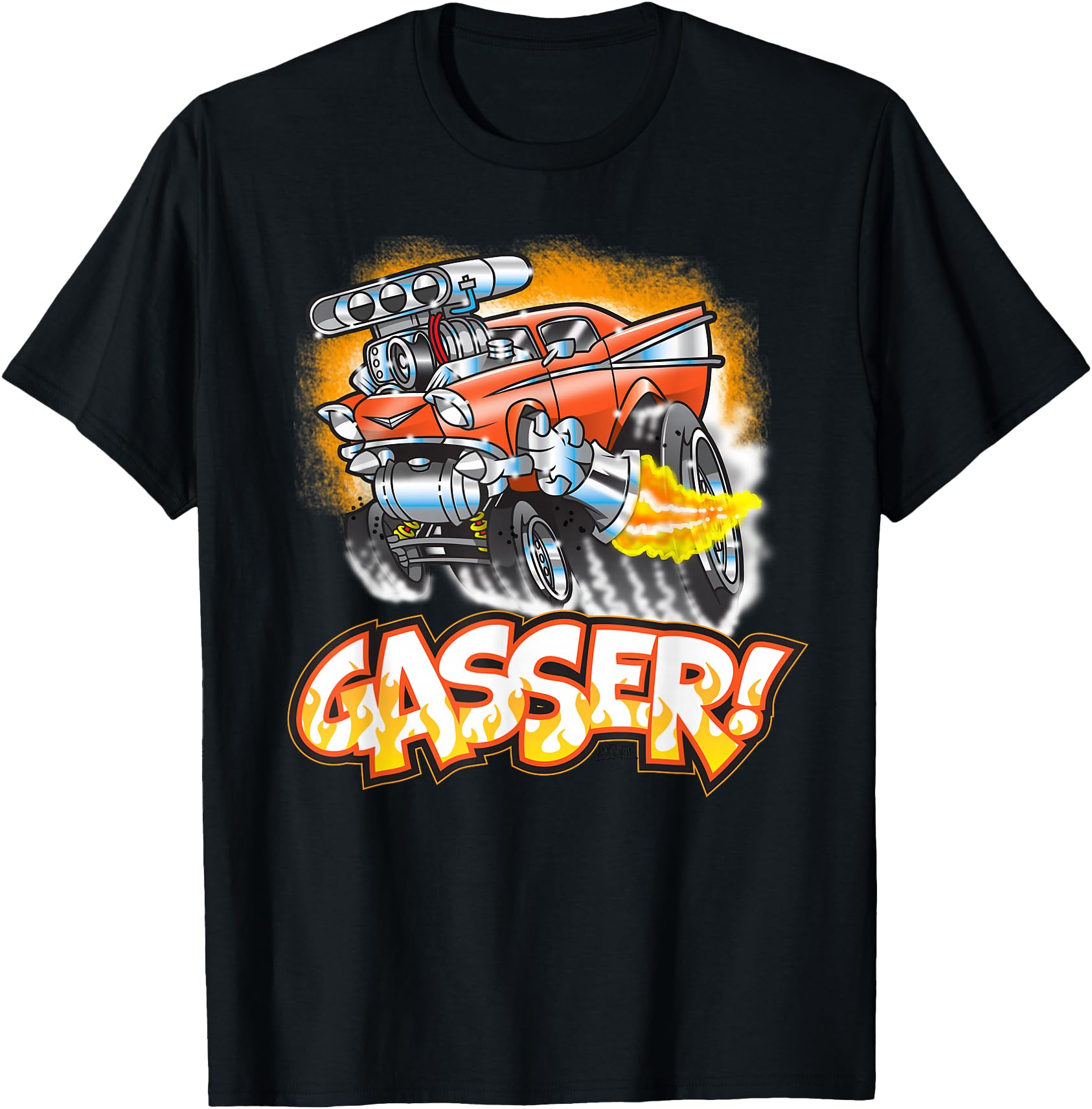 Hot Rod Gasser 57 Drag Racing Street Blown Car T-Shirt