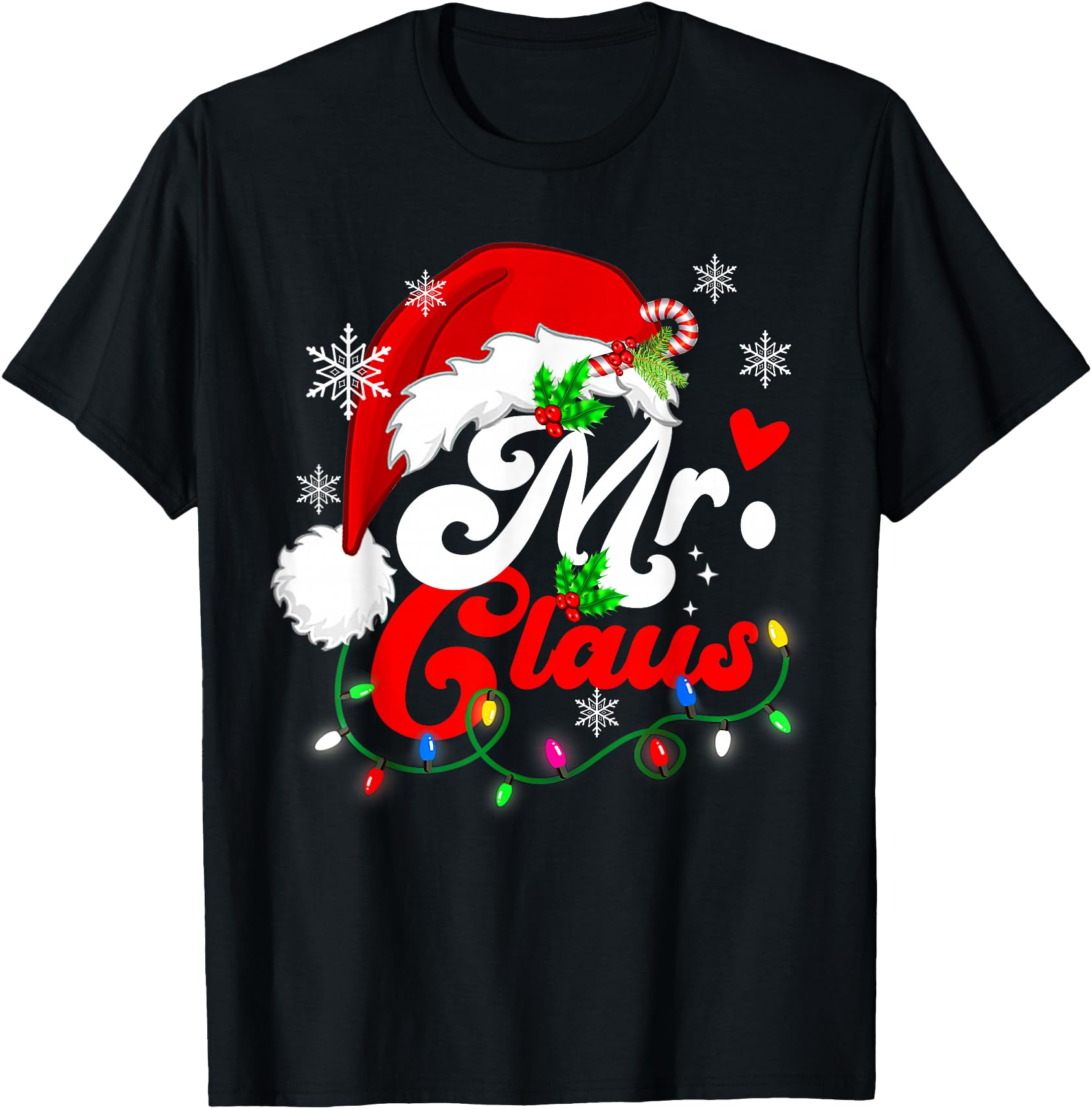 Mr and Mrs Claus Couples Santa Hat Family Christmas Lights