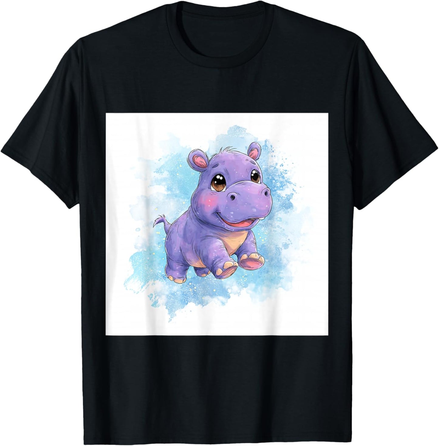 Cute Cartoon Hippo Chibi Style Cute Baby Hippo
