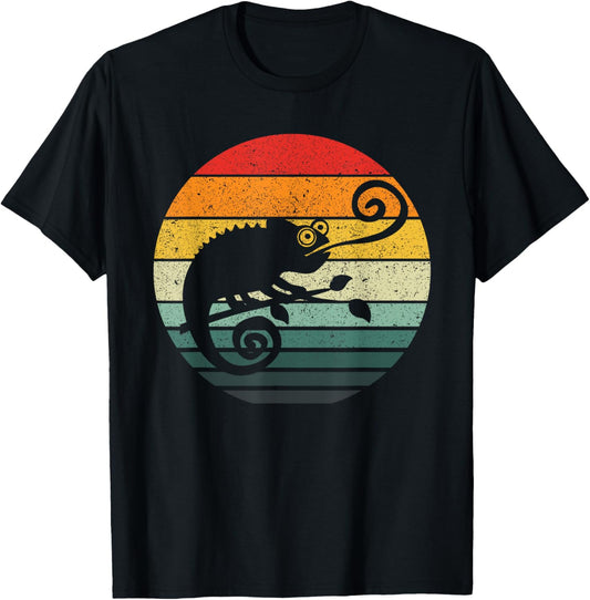 Chameleon Retro Sunset Vintage Design T-Shirt