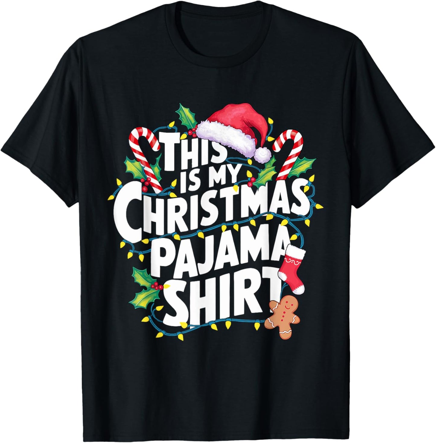 This is My Christmas Pajama Santa Hat Matching Family Xmas