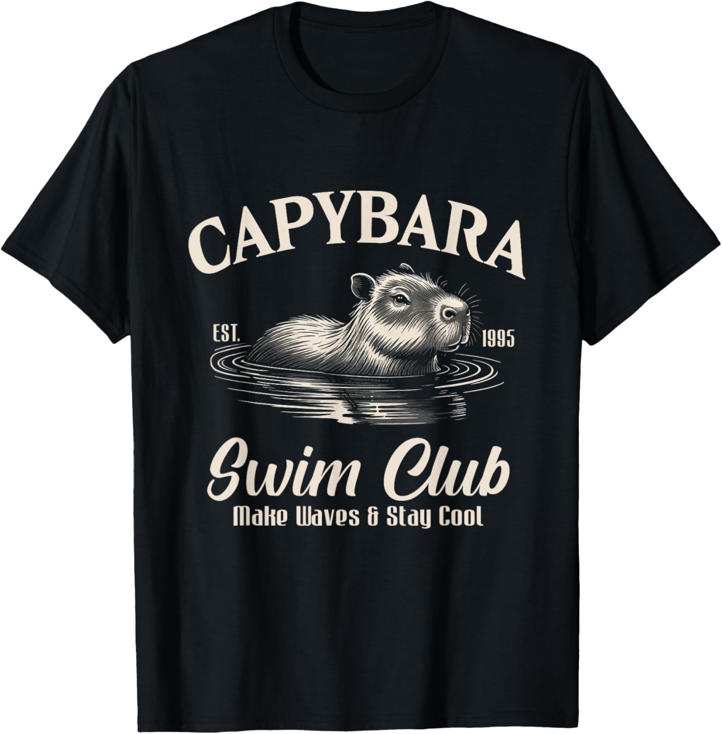 Capybara Swim Club Make Waves Stay Cool Aesthetic