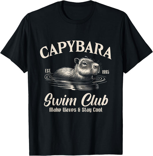 Capybara Swim Club Make Waves Stay Cool Aesthetic