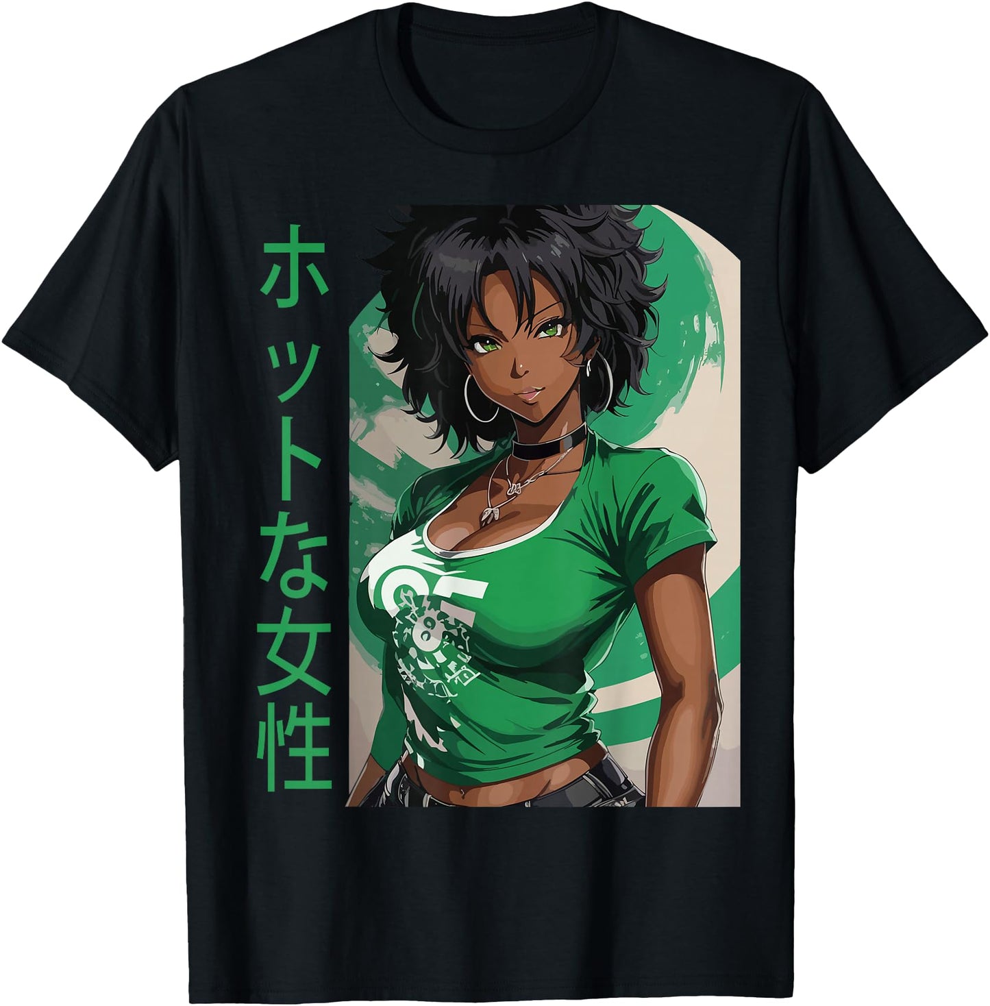 Black Anime Girl Kawaii Waifu Aesthetic Japanese Woman