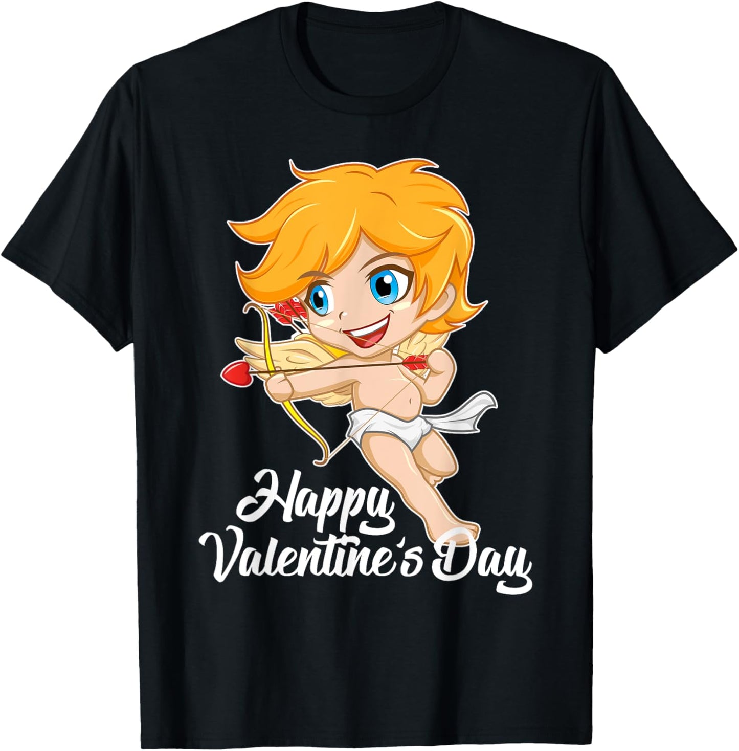 Cupid Bow & Heart Arrow Happy Valentines Day Chibi T Shirt