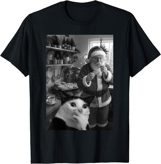 Cat Taking A Selfie Santa Christmas Xmas Pajamas Holiday