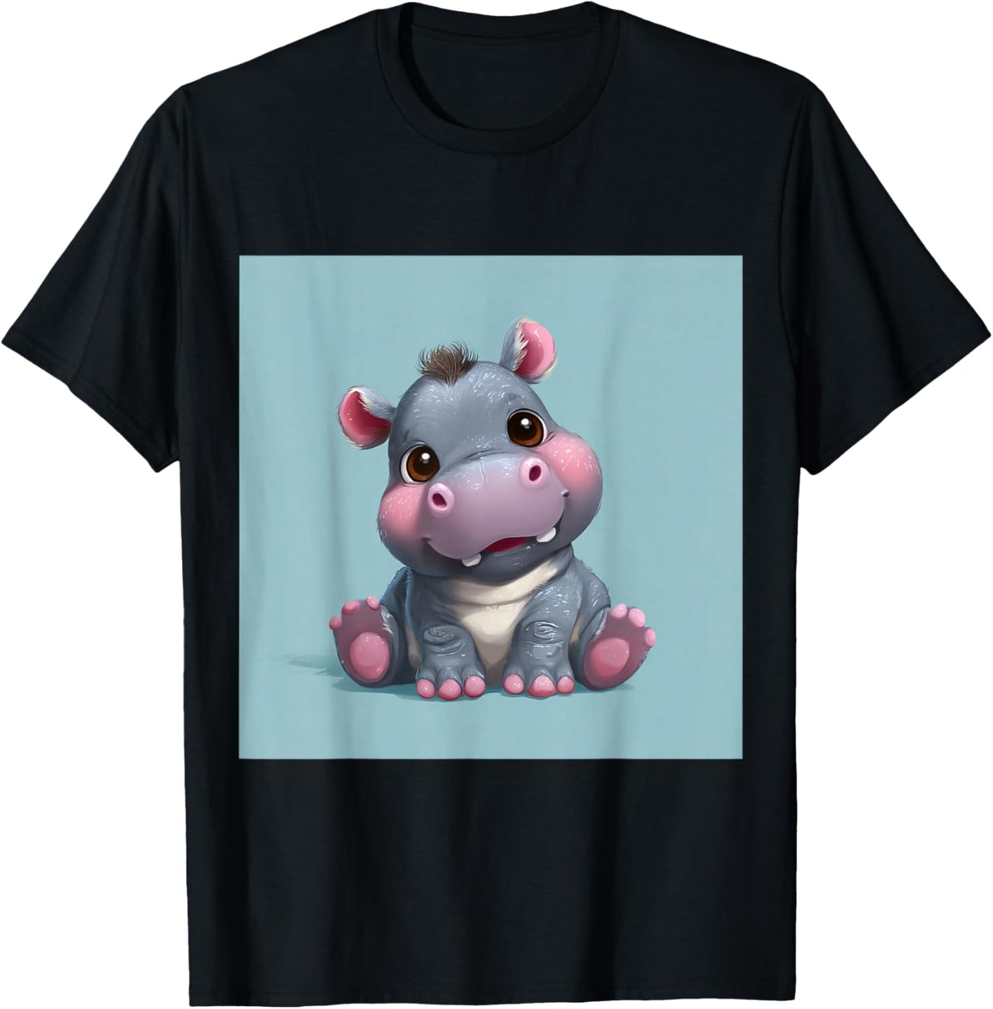 Cute Cartoon Hippo Chibi Style Cute Baby Hippo